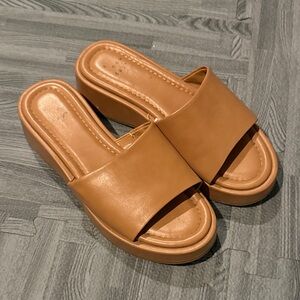 Tan Slide Sandals